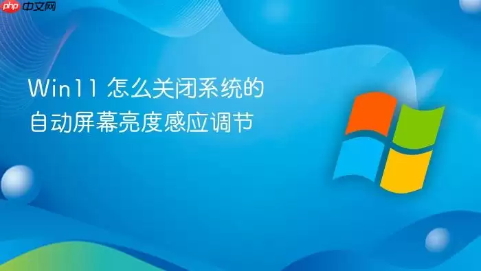 Win11 怎么关闭系统的自动屏幕亮度感应调节