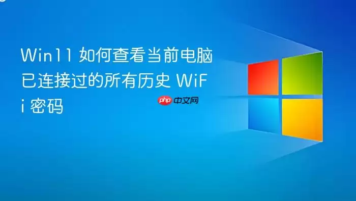 Win11 如何查看当前电脑已连接过的所有历史 WiFi 密码