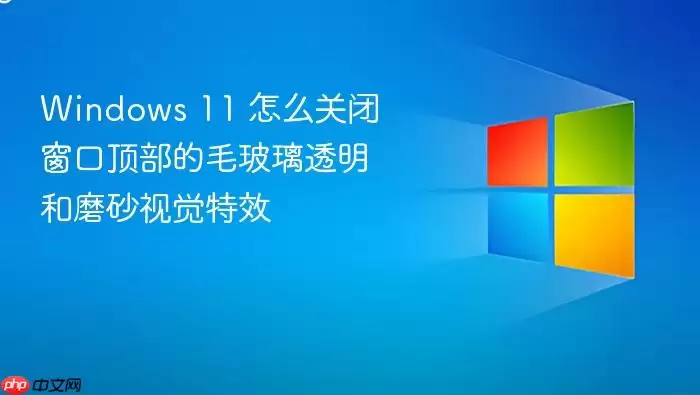 Windows 11 怎么关闭窗口顶部的毛玻璃透明和磨砂视觉特效