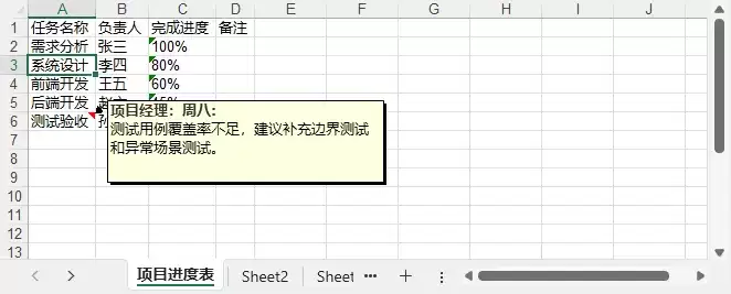 使用Python在Excel工作表中添加、编辑和删除批注