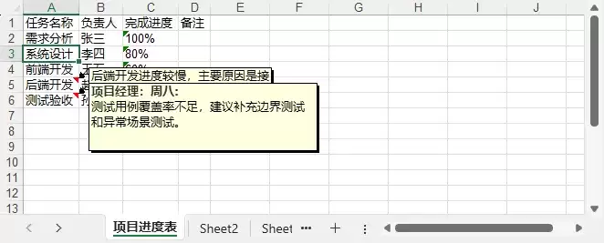 使用Python在Excel工作表中添加、编辑和删除批注