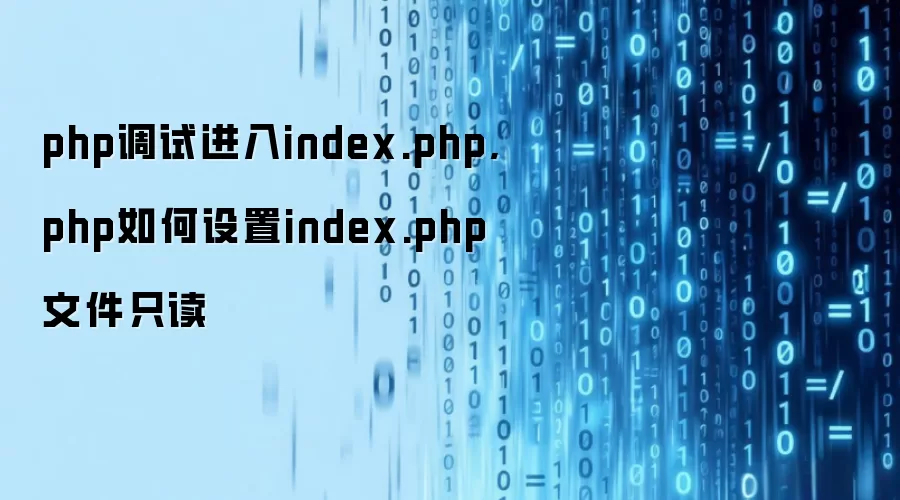 php调试进入index.php,php如何设置index.php文件只读