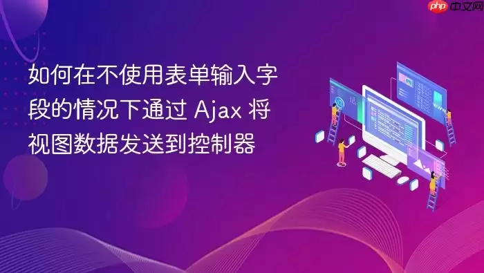 如何在不使用表单输入字段的情况下通过 Ajax 将视图数据发送到控制器