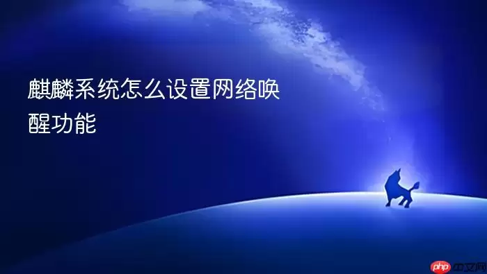 麒麟系统怎么设置网络唤醒功能
