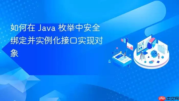 如何在 Java 枚举中安全绑定并实例化接口实现对象