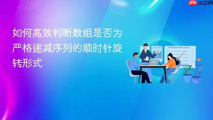 如何高效判断数组是否为严格递减序列的顺时针旋转形式