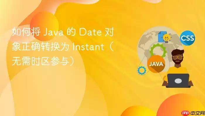 如何将 Java 的 Date 对象正确转换为 Instant（无需时区参与）