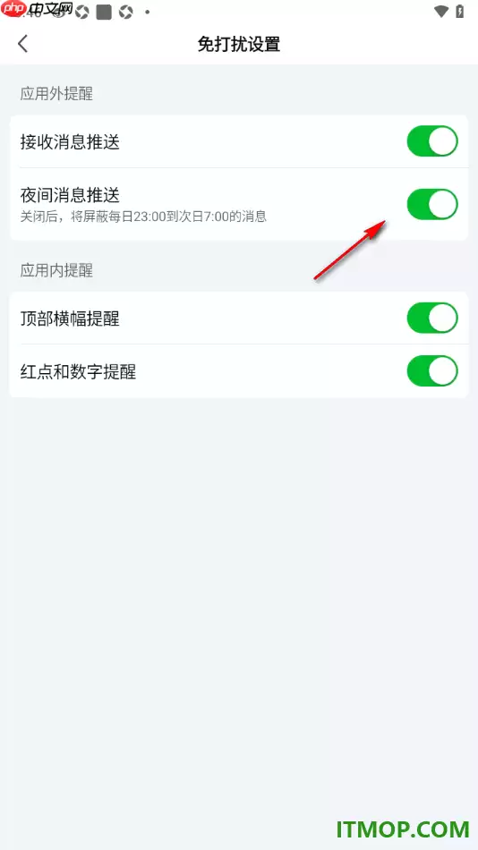 爱奇艺手机版设置禁止在夜间推送消息通知的方法