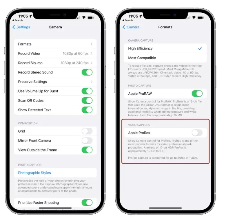 iOS 15.1 新功能汇总:支持 ProRes 格式、新增微距模式开关 iOS 15.1 新功能汇总:支持 ProRes 格式、新增微距模式开关