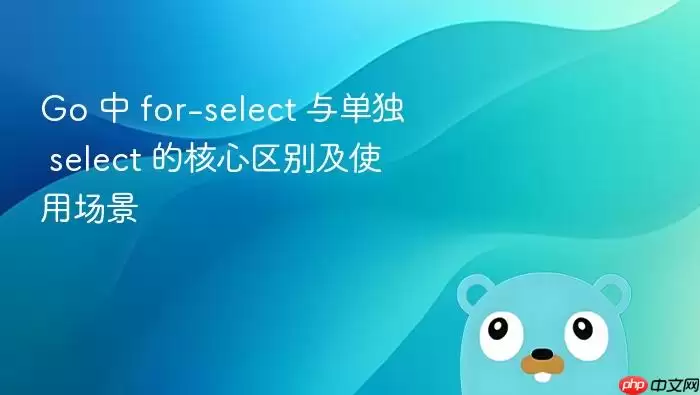 Go 中 for-select 与单独 select 的核心区别及使用场景