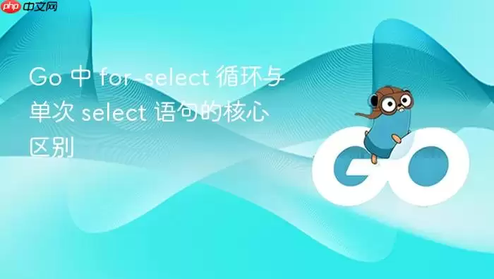 Go 中 for-select 循环与单次 select 语句的核心区别
