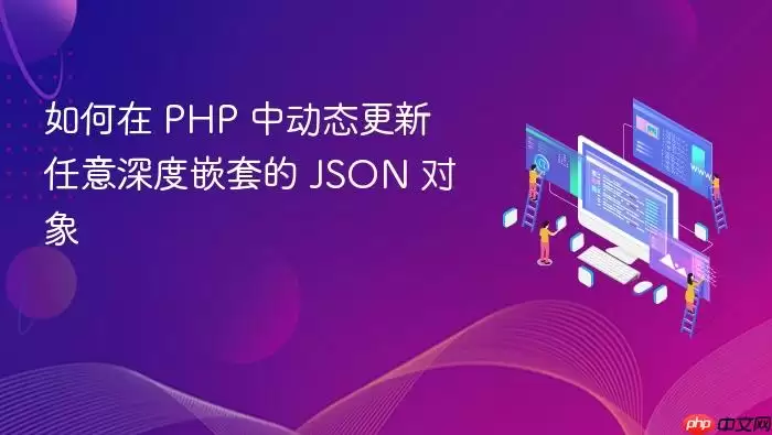 如何在 PHP 中动态更新任意深度嵌套的 JSON 对象