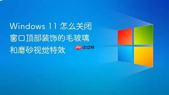 Windows 11 怎么关闭窗口顶部装饰的毛玻璃和磨砂视觉特效
