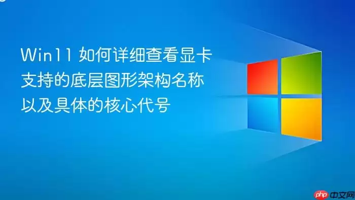 Win11 如何详细查看显卡支持的底层图形架构名称以及具体的核心代号
