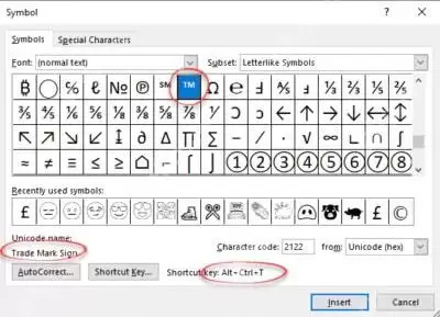 Word文档怎样使用Alt+Ctrl+T快速输入商标符号