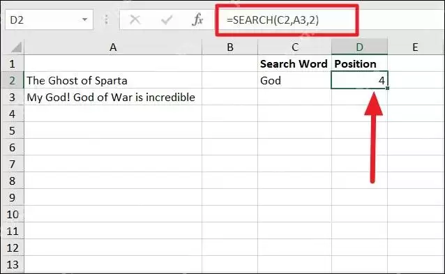 Excel中怎样用SEARCH函数查找特定文本内容