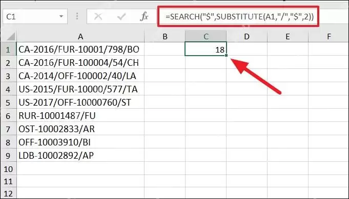 Excel中怎样用SEARCH函数查找特定文本内容