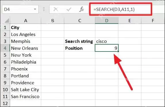 Excel中怎样用SEARCH函数查找特定文本内容