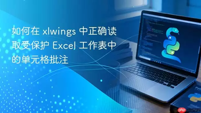 如何在 xlwings 中正确读取受保护 Excel 工作表中的单元格批注
