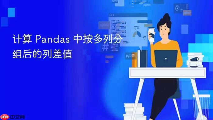 计算 Pandas 中按多列分组后的列差值