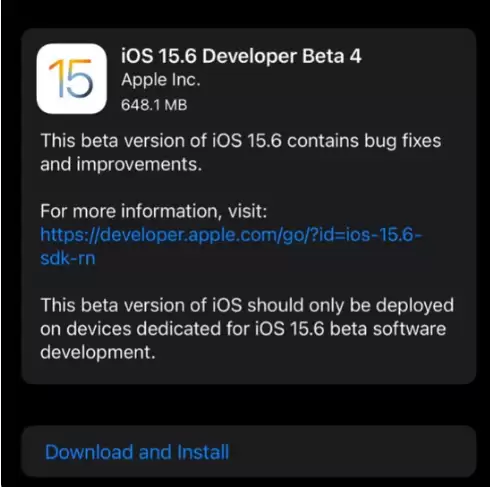 iOS15.6 Beta 4更新内容及升级方法 iOS15.6 Beta 4更新内容及升级方法