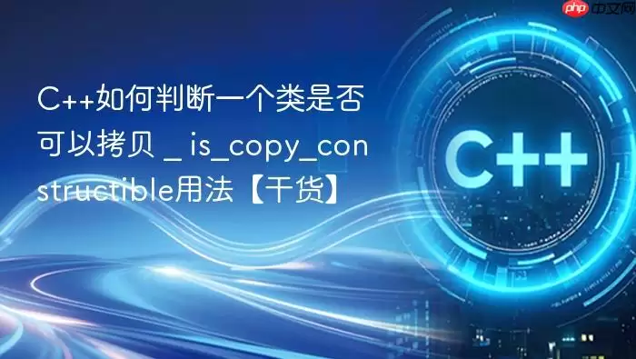 C++如何判断一个类是否可以拷贝 _ is_copy_constructible用法【干货】