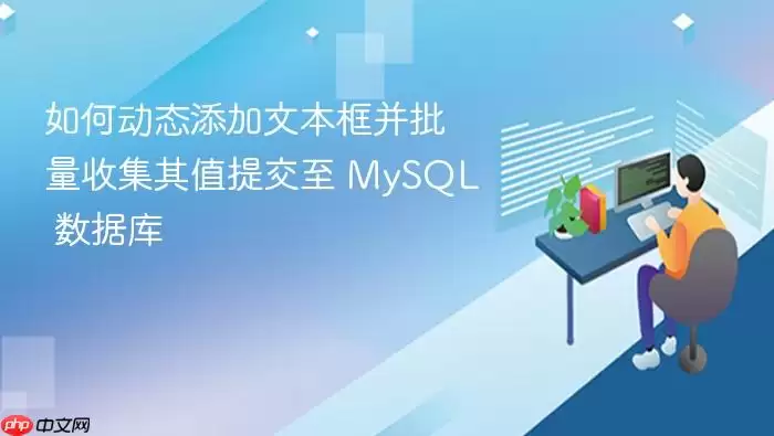 如何动态添加文本框并批量收集其值提交至 MySQL 数据库