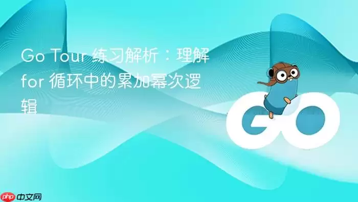 Go Tour 练习解析：理解 for 循环中的累加幂次逻辑