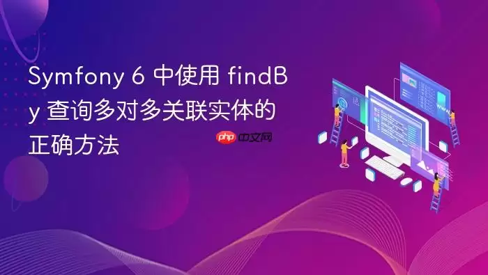 Symfony 6 中使用 findBy 查询多对多关联实体的正确方法
