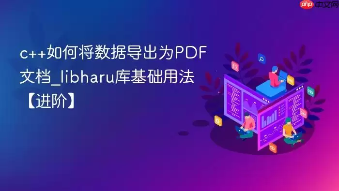 c++如何将数据导出为PDF文档_libharu库基础用法【进阶】