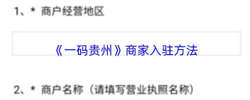 一码贵州怎么入驻