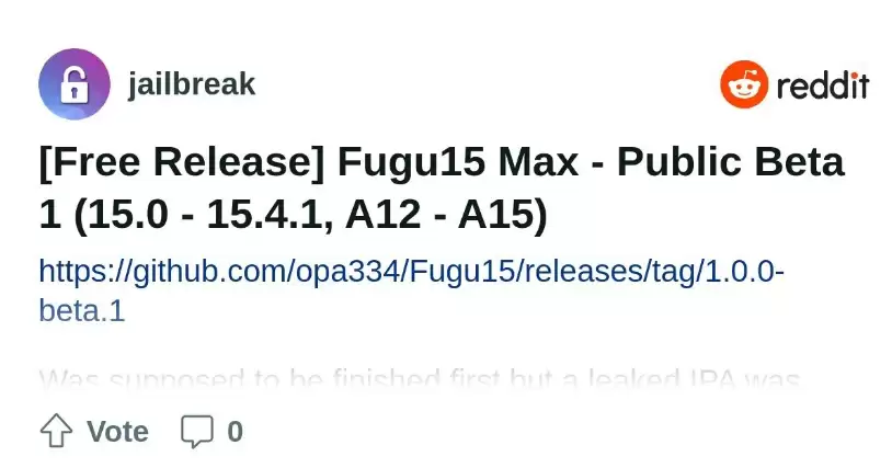 越狱工具 Fugu15 Max 公测版发布:支持 A12-A15 芯片、iOS 15.0-15.4.1 更新的 iPhone 手机 越狱工具 Fugu15 Max 公测版发布:支持 A12-A15 芯片、iOS 15.0-15.4.1 更新的 iPhone 手机