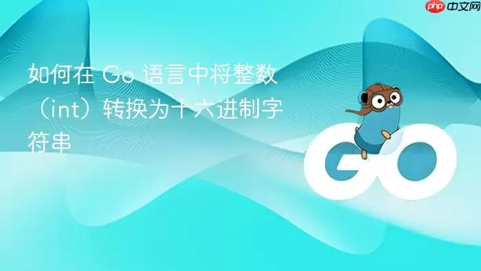 如何在 Go 语言中将整数（int）转换为十六进制字符串