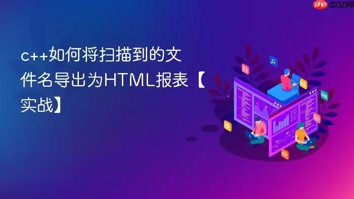 c++如何将扫描到的文件名导出为HTML报表【实战】