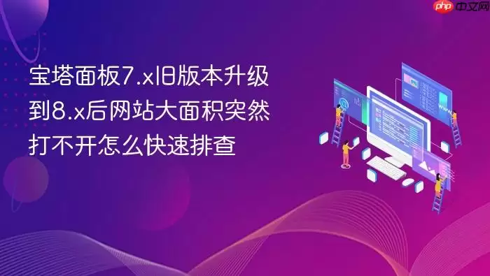 宝塔面板7.x旧版本升级到8.x后网站大面积突然打不开怎么快速排查