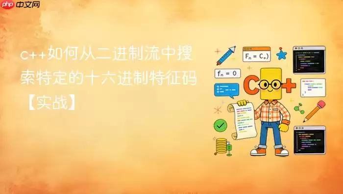 c++如何从二进制流中搜索特定的十六进制特征码【实战】