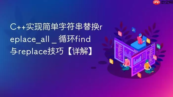 C++实现简单字符串替换replace_all _ 循环find与replace技巧【详解】