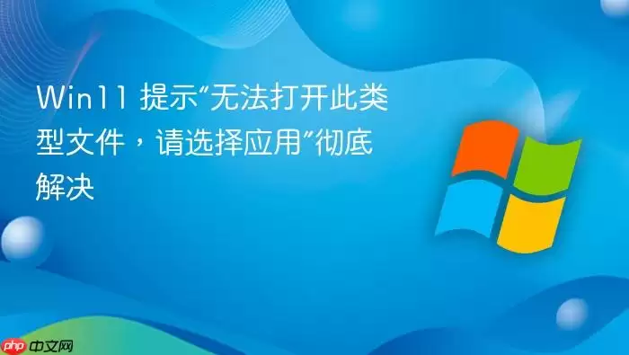 Win11 提示“无法打开此类型文件,请选择应用”彻底解决