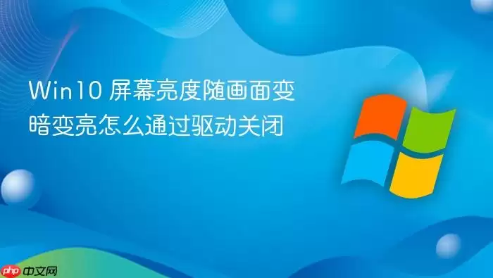 Win10 屏幕亮度随画面变暗变亮怎么通过驱动关闭