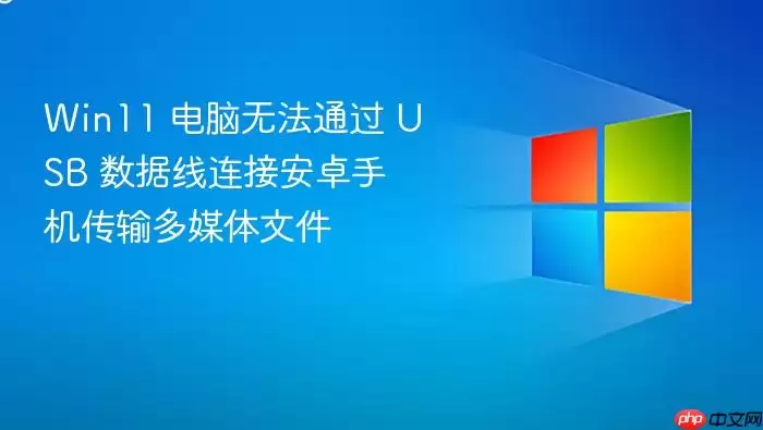 Win11 电脑无法通过 USB 数据线连接安卓手机传输多媒体文件