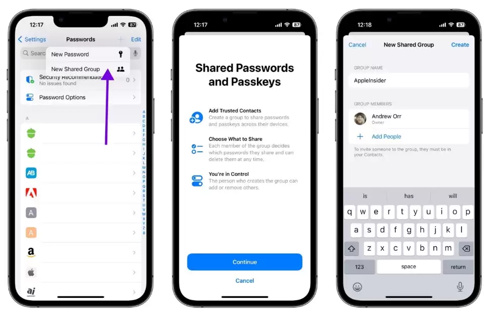 如何在iOS17中共享密码? 如何在iOS17中共享密码?
