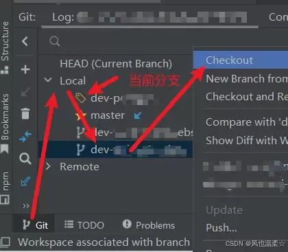 IDEA/WebStorm切换分支方法(超简单)