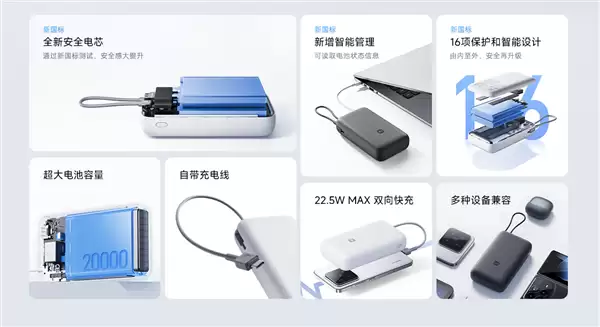 149元 小米首款新国标移动电源开售:20000mAh 针刺不起火、不爆炸