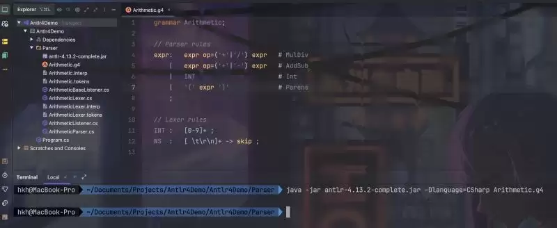在.NET中使用ANTLR4构建语法分析器的方法