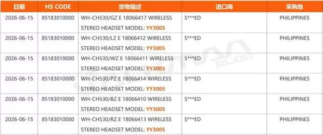 索尼WH-CH530和WH-CH730N两款耳机曝光
