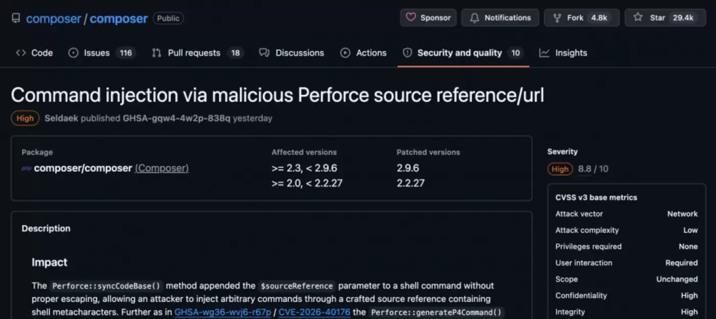 PHP套件管理器Composer爆两指令注入高风险漏洞，可远端触发任意指令执行