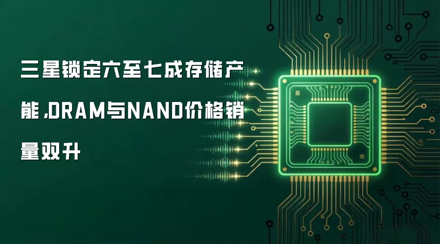 三星锁定六至七成存储产能,DRAM与NAND价格销量双升