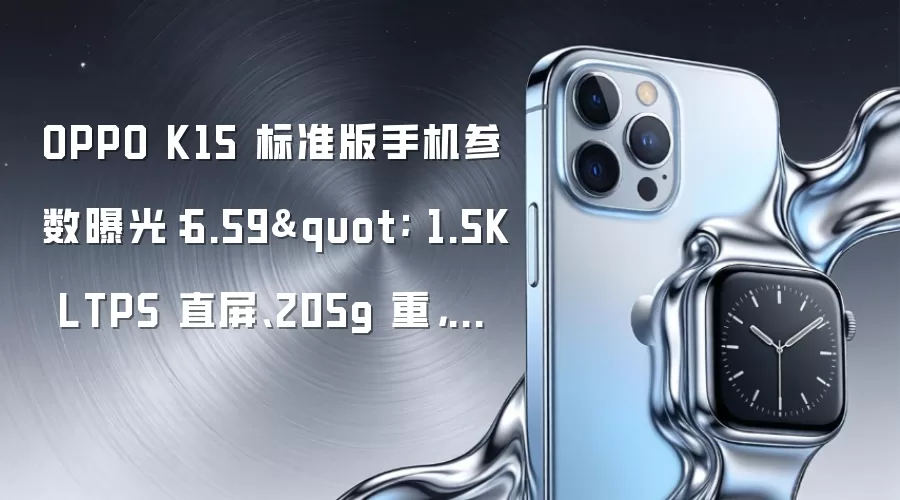 OPPO K15 标准版手机参数曝光:6.59
