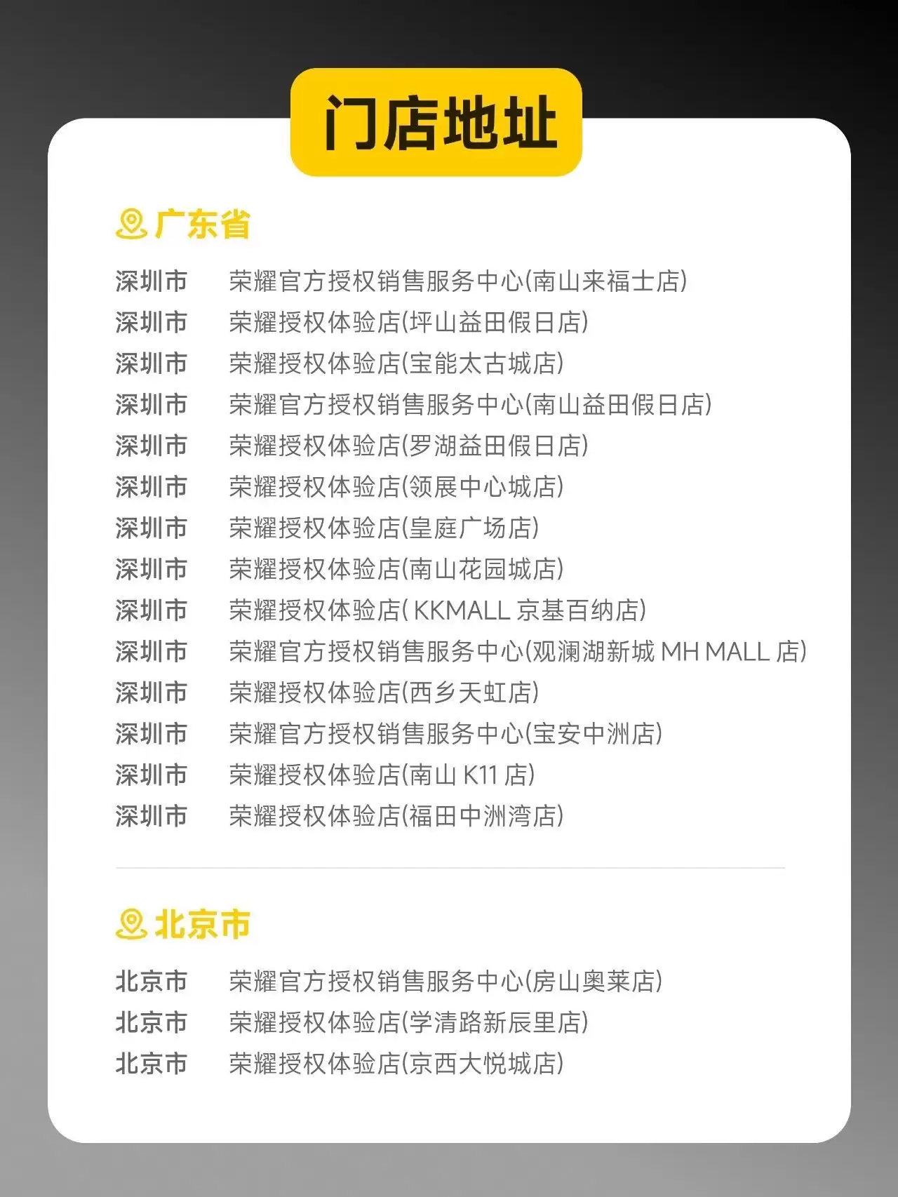 影石系列产品正式入驻荣耀门店,首批44家覆盖13城