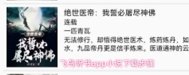 飞鸟听书app小说下载步骤